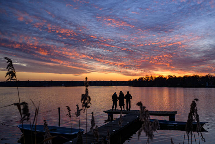 Sonnenuntergang Strandbad am Großen Müllroser See