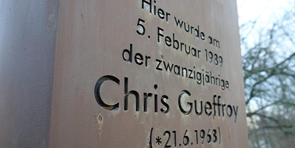 Gedenkstele für Chris Gueffroy