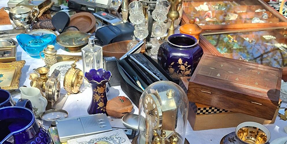 Flea market items are for sale