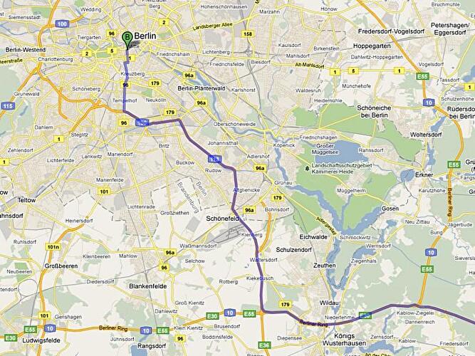 Anreise nach Berlin aus dem Osten