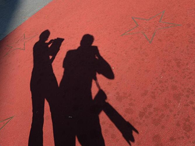 Schattenrisse auf "Boulevard der Stars"