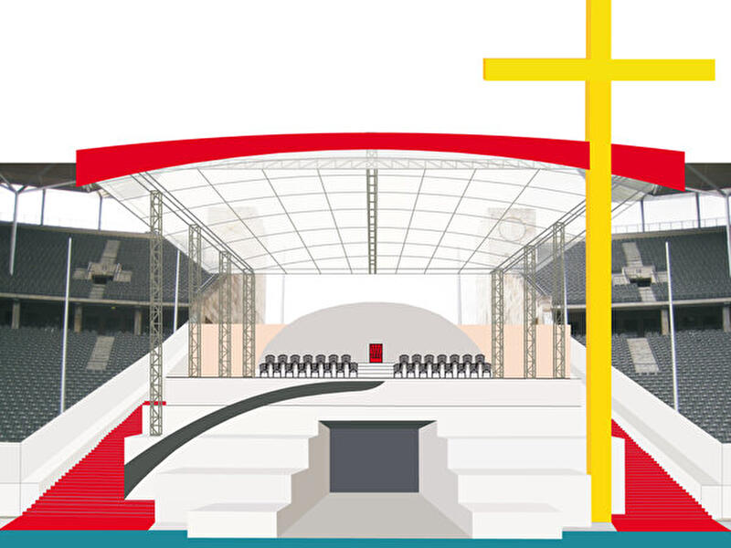 Papstaltar im Olympiastadion