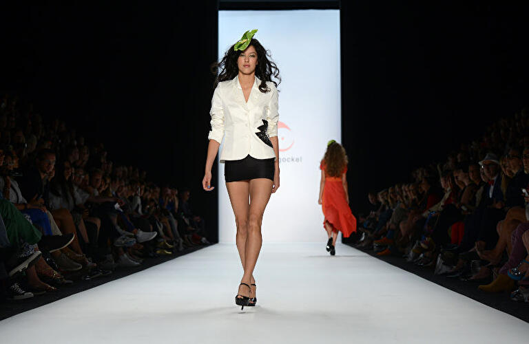 Anja Gockel auf der Fashion Week