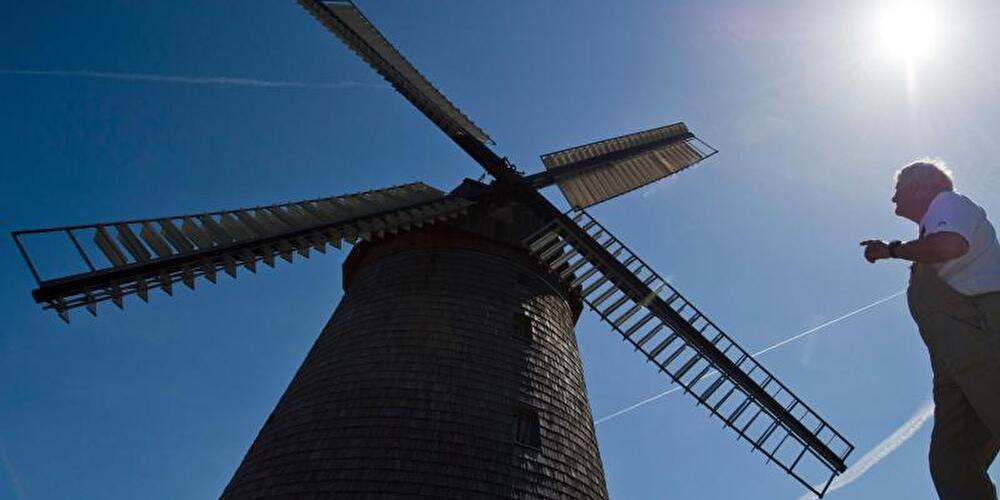 Blick auf eine Holländermühle