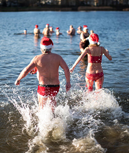 Weihnachtsbaden im Orankesee