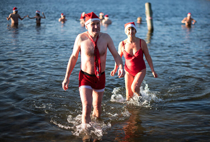 Weihnachtsbaden im Orankesee