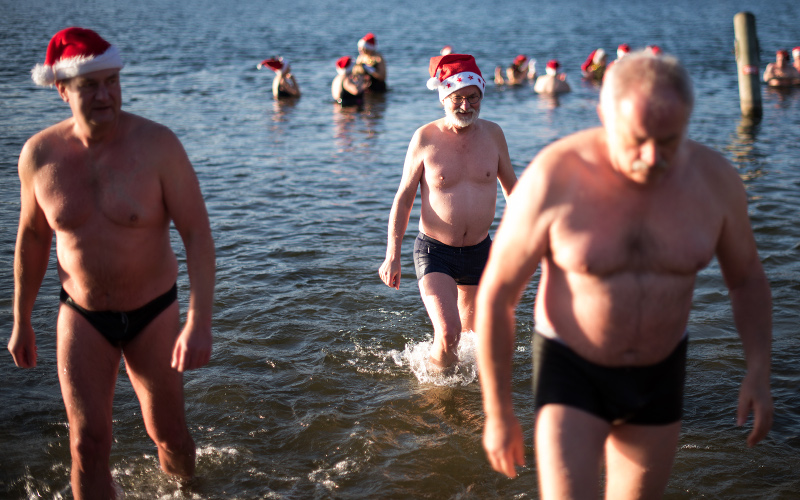 Weihnachtsbaden im Orankesee