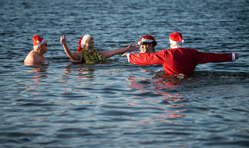 Weihnachtsbaden im Orankesee