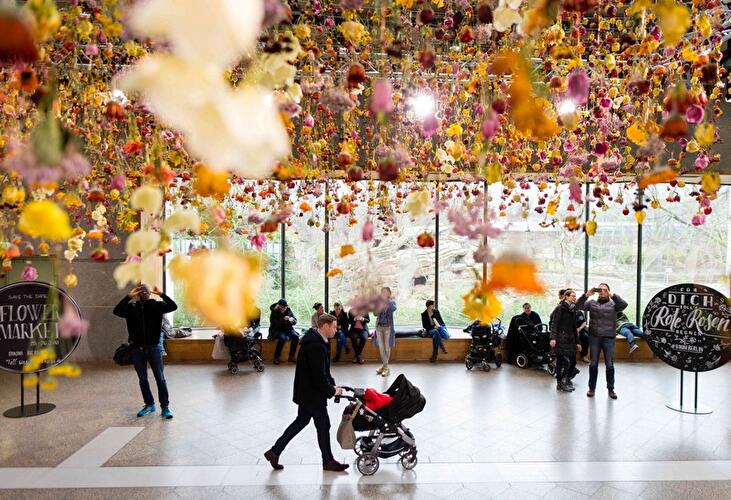 Kunstinstallation mit 30.000 Blumen