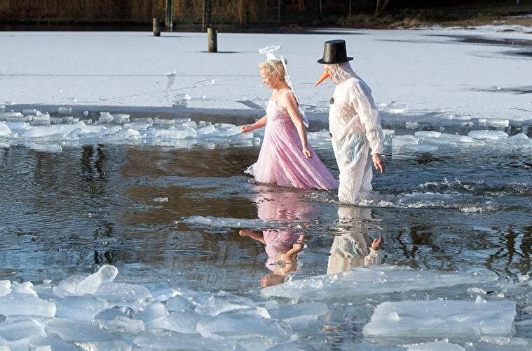 Winterschwimmen der Berliner Seehunde