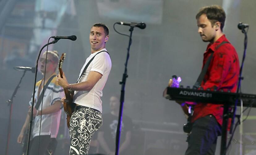 Peter Horazdovsky, Maurice Ernst und Klemens Kranawetter von der Band Bilderbuch