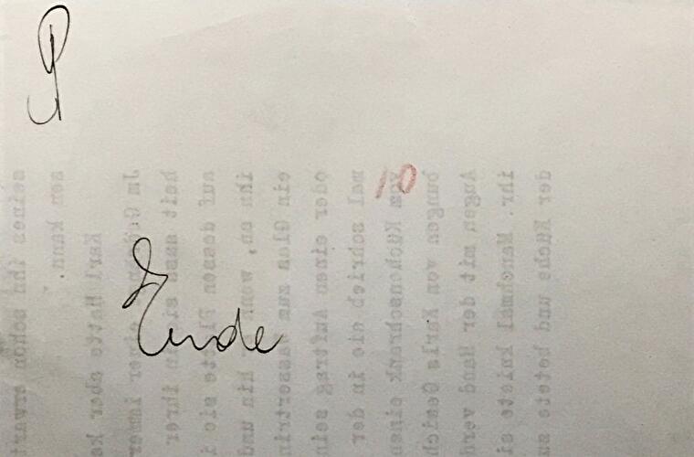 Originale Schriftstücke des Schriftstellers Kafka