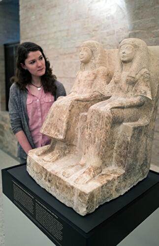 Doppelstatue des Nefer-hor und seiner Ehefrau Wjaj