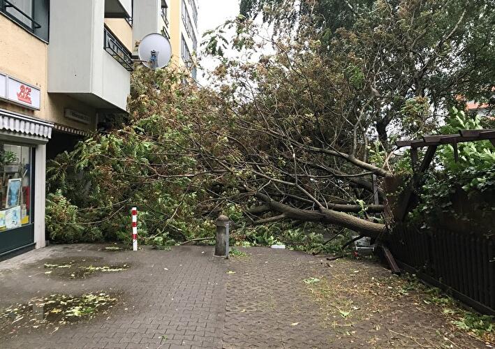 Wilhelmstraße - Sturmtief Xavier in Berlin
