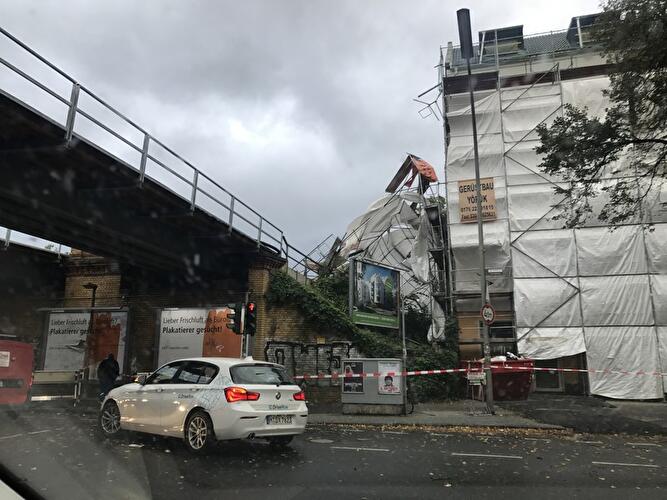 Wollankstraße - Sturmtief Xavier in Berlin