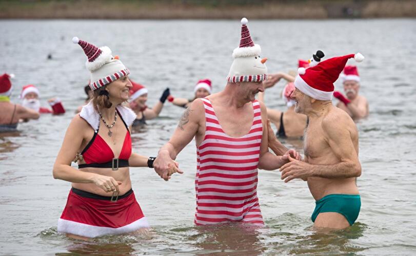 Weihnachtsbaden im Orankesee