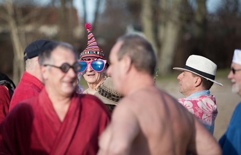 Neujahrsbaden im Orankesee 2017