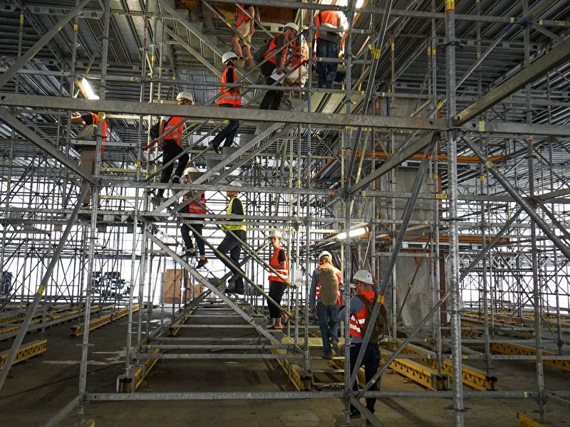 Blick auf die Baustelle der Neuen Nationalgalerie