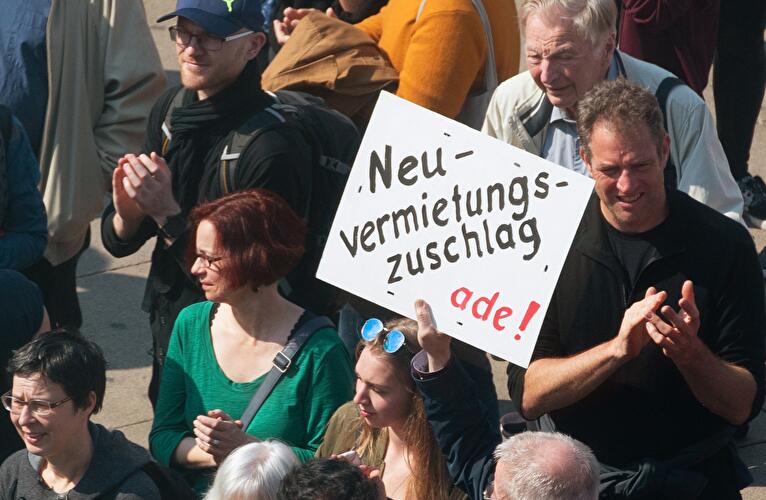 Demonstration gegen hohe Mieten