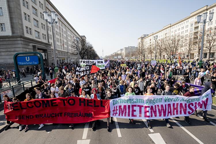 Demonstration gegen hohe Mieten