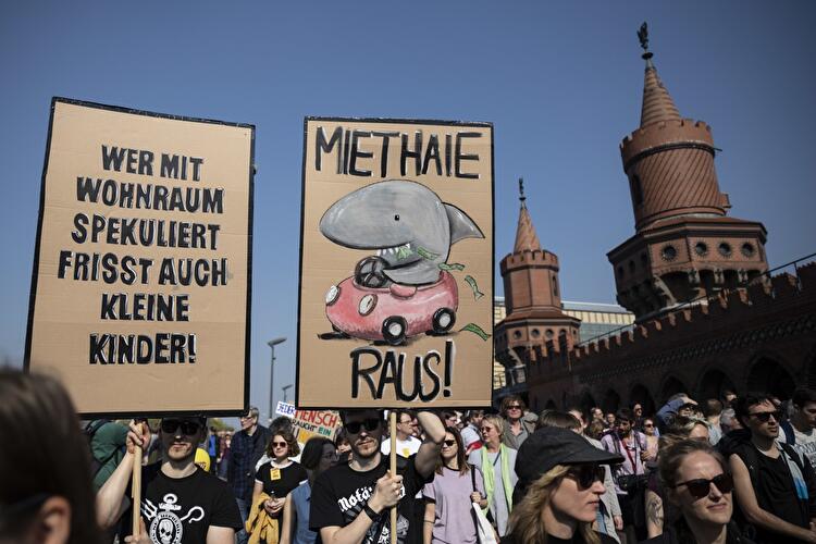 Demonstration gegen hohe Mieten