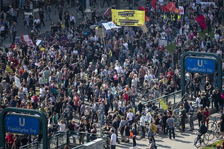 Demonstration gegen hohe Mieten