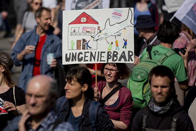 Demonstration gegen hohe Mieten