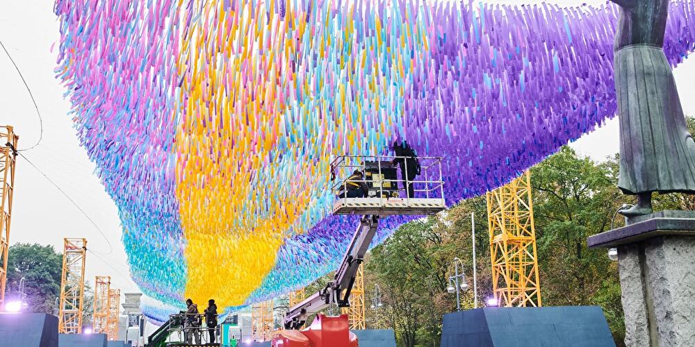 Kunstinstallation zum 30. Jahrestag des Mauerfalls