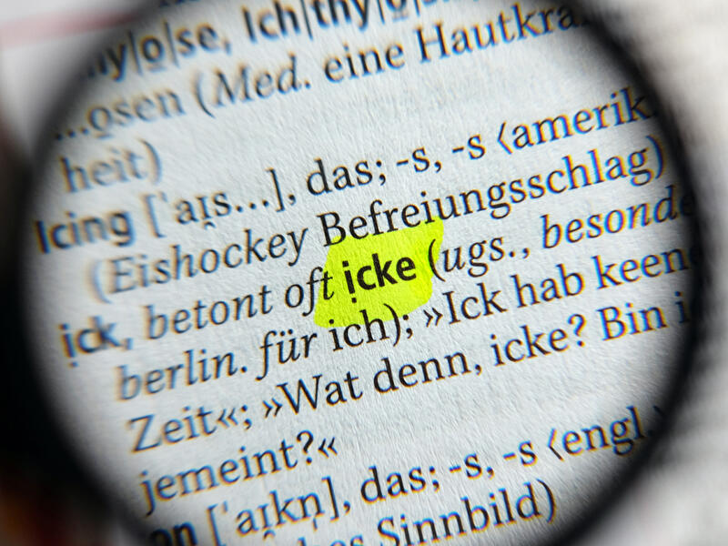Wörter "ick" und "icke"