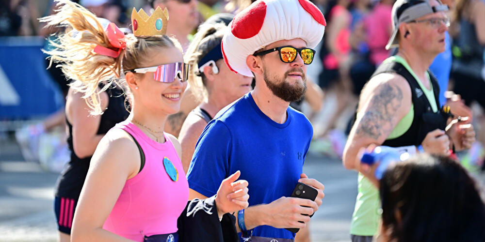 Runners on the track