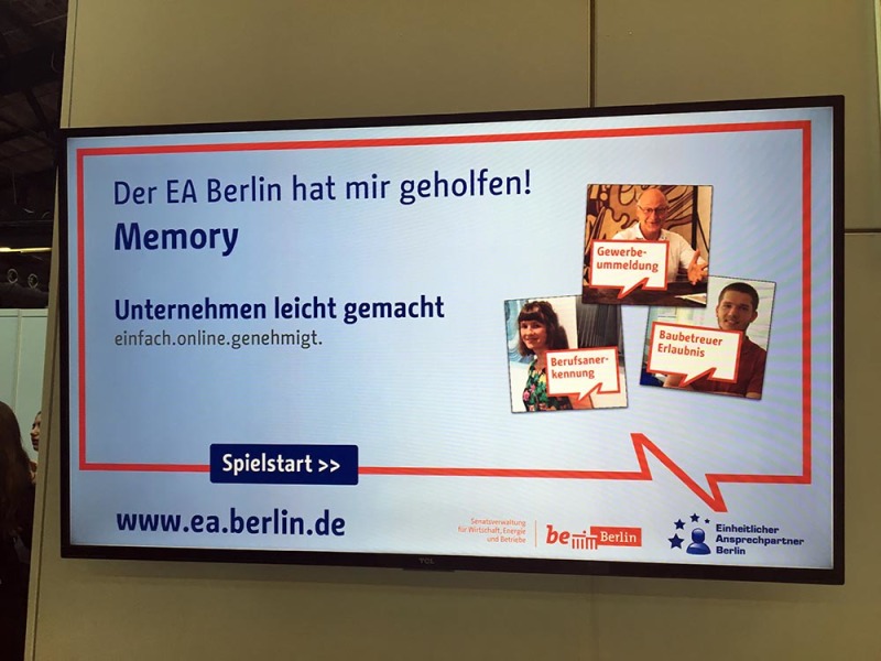 Bildschirm zum Memory "Der EA Berlin hat mir geholfen"