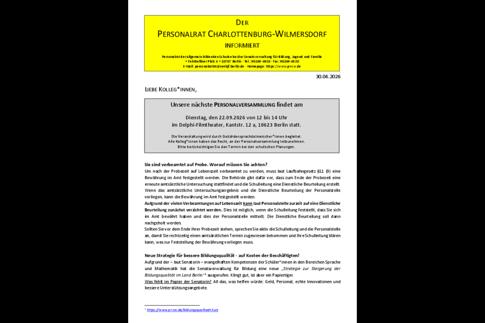 PR-Info | April 2026 (Sammelinfo)