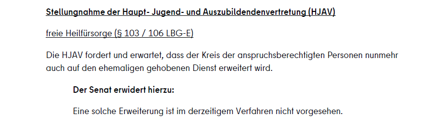 Auszug aus der Dienstrechtsform II zur Stellungnahme der Haupt-JAV