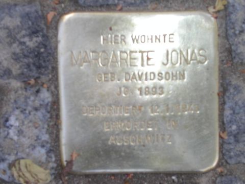 Stolperstein Margarete Jonas, Okt. 2012