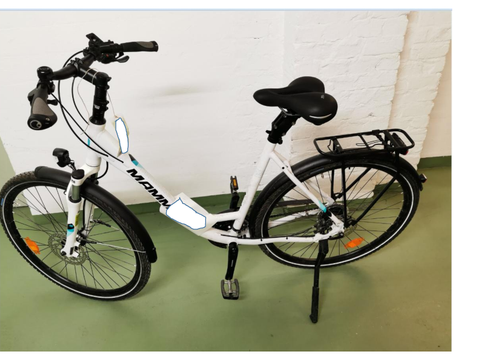 Weißes Damenfahrrad