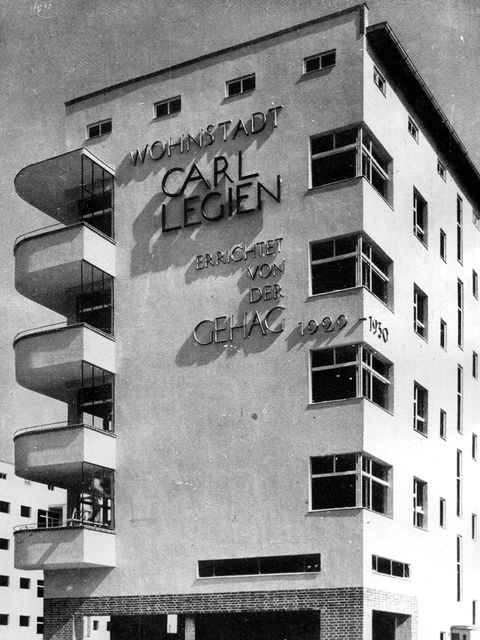Wohnblock der Wohnstadt Carl Legien von Bruno Taut, um 1930