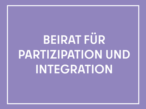 Teaser mit der Aufschrift Beirat für Partizipation und Integration