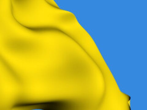Flagge der Ukraine weht im Wind