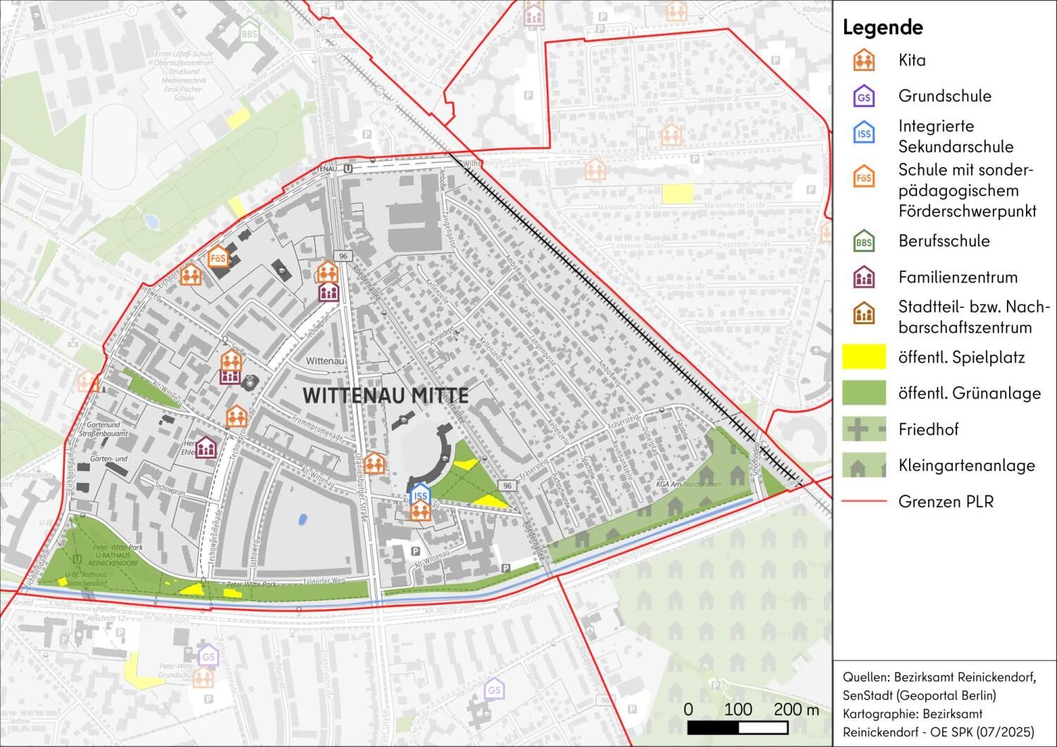 Karte PLR Wittenau Mitte