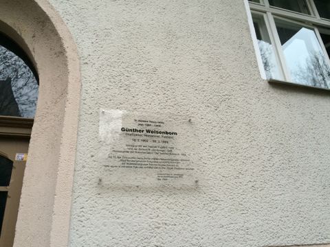 Gedenktafel von Günther Weisenborn