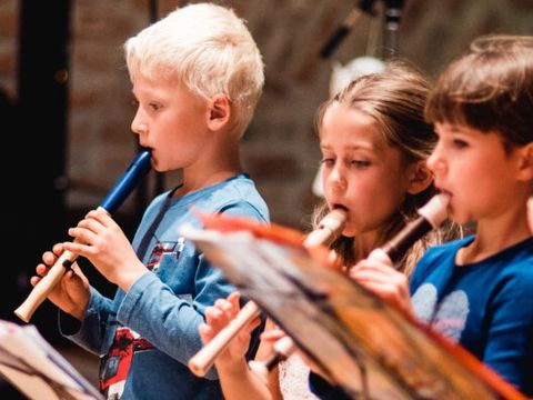 Flötengruppe im Konzert