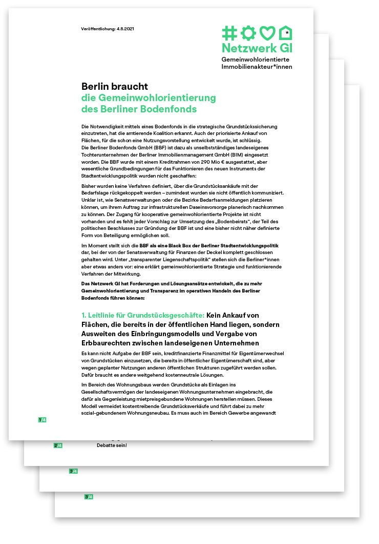 Abbildung des Statements des Netzwerk GI