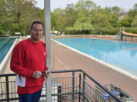 Thomas Halle hat oben vom Turm einen guten Überblick