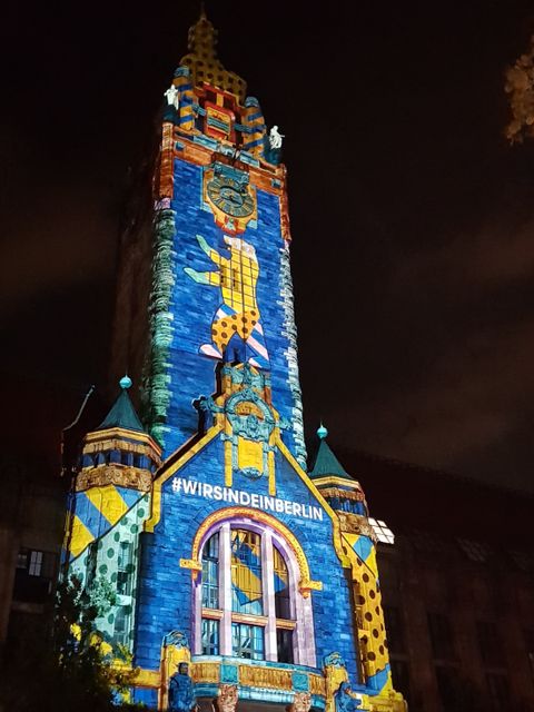 Rathaus Charlottenburg beim Festival of Lights 2020