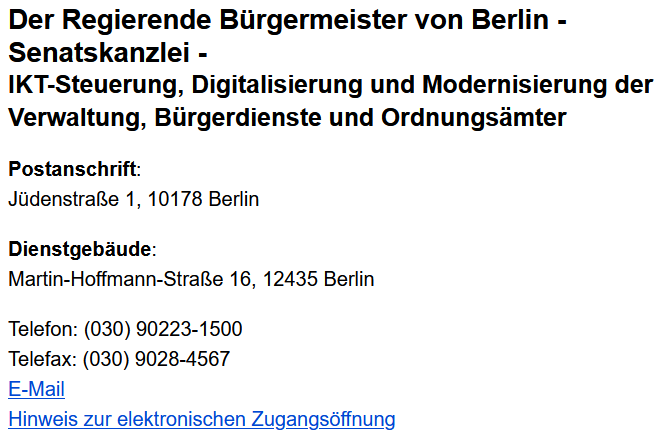 Kontakt Moderne Verwaltung