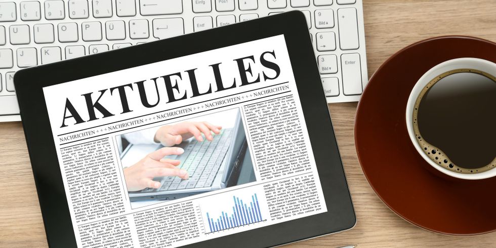 Tablet mit einer Seite Aktuelles