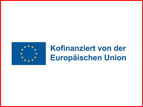 EU-Emblem mit Textzusatz Kofinanziert von der Europäuschen Union