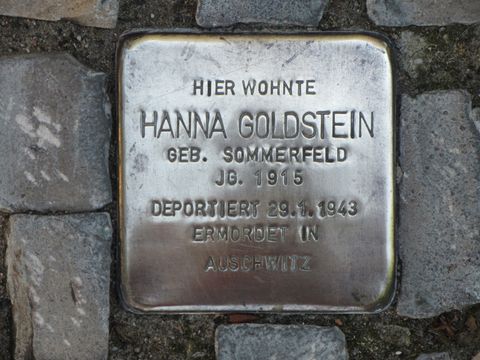 Stolperstein Hanna Goldstein, Foto: F. Siebold, Juni 2013