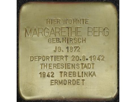 Stolperstein Margarethe Berg (Bild: Stolpersteine-Initiative CW, Hupka)