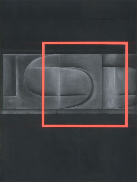 Ines Doleschal, Form folgt No. 11, 2020, Kohle Farbstreifen, Fotomaterial/ Papier, 42 x 29,7 cm (Bild: Ines Doleschal)